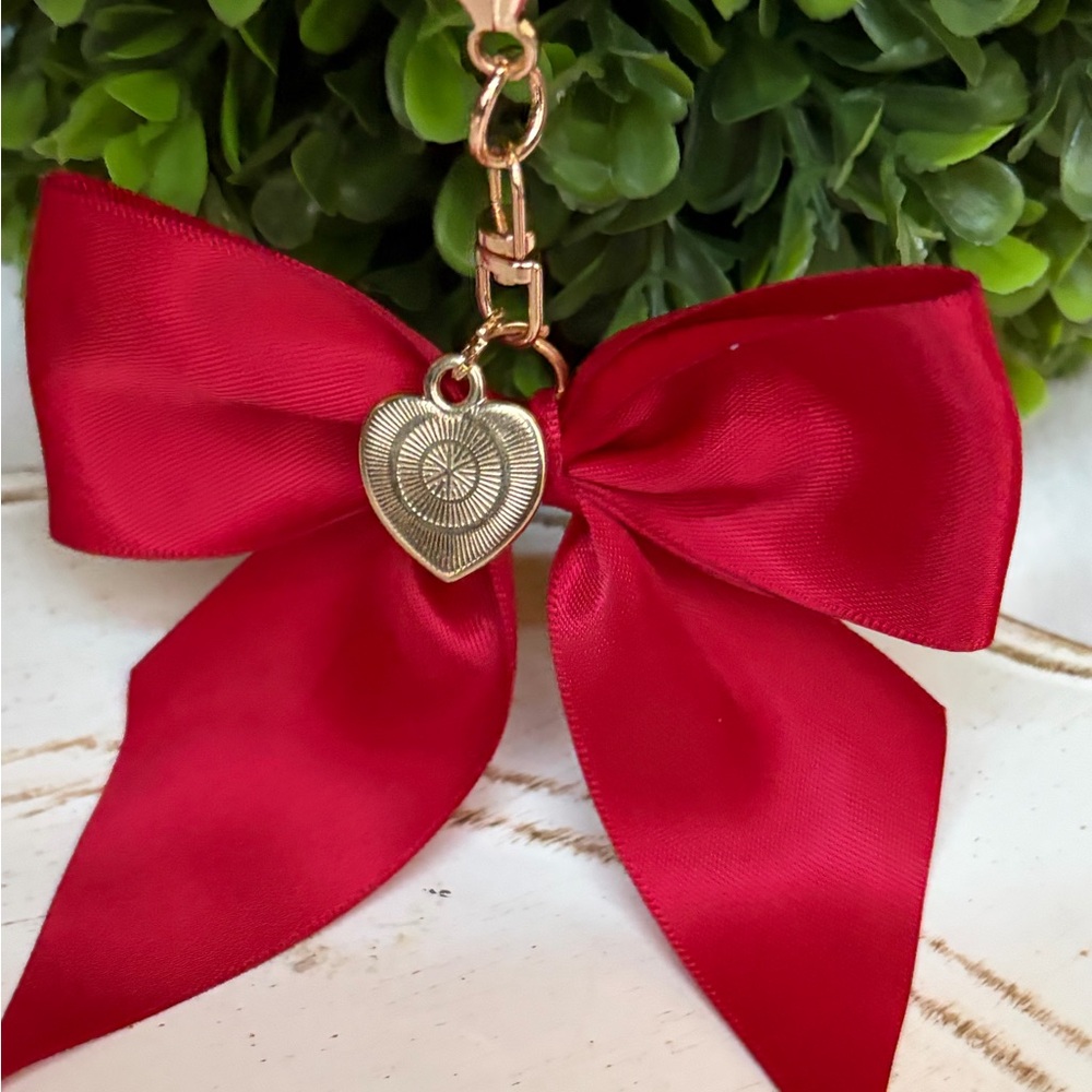 Satin Bow Purse Charm with fashion embellished charm (bag not included) - Picture 3 of 4